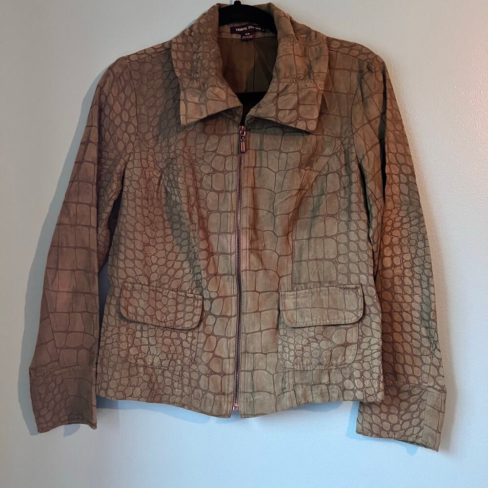 Tribal Studio women’s zip jacket career size Medium Petite Green